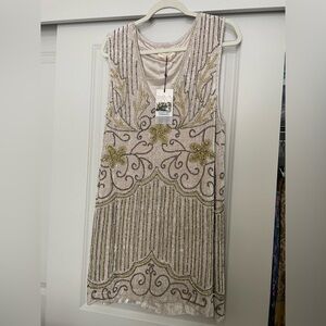Spell Elsa Sequin Shift Dress S BNWT *flaws*
